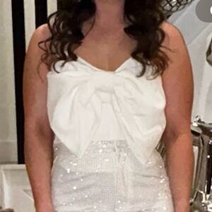 Women’s White Bow Top